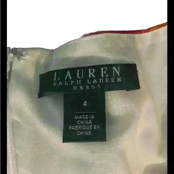 Ralph Lauren Yellow Floral Cotton Sateen Fit & Flare Party Vacation Dress Size 4 - Picture 3 of 4